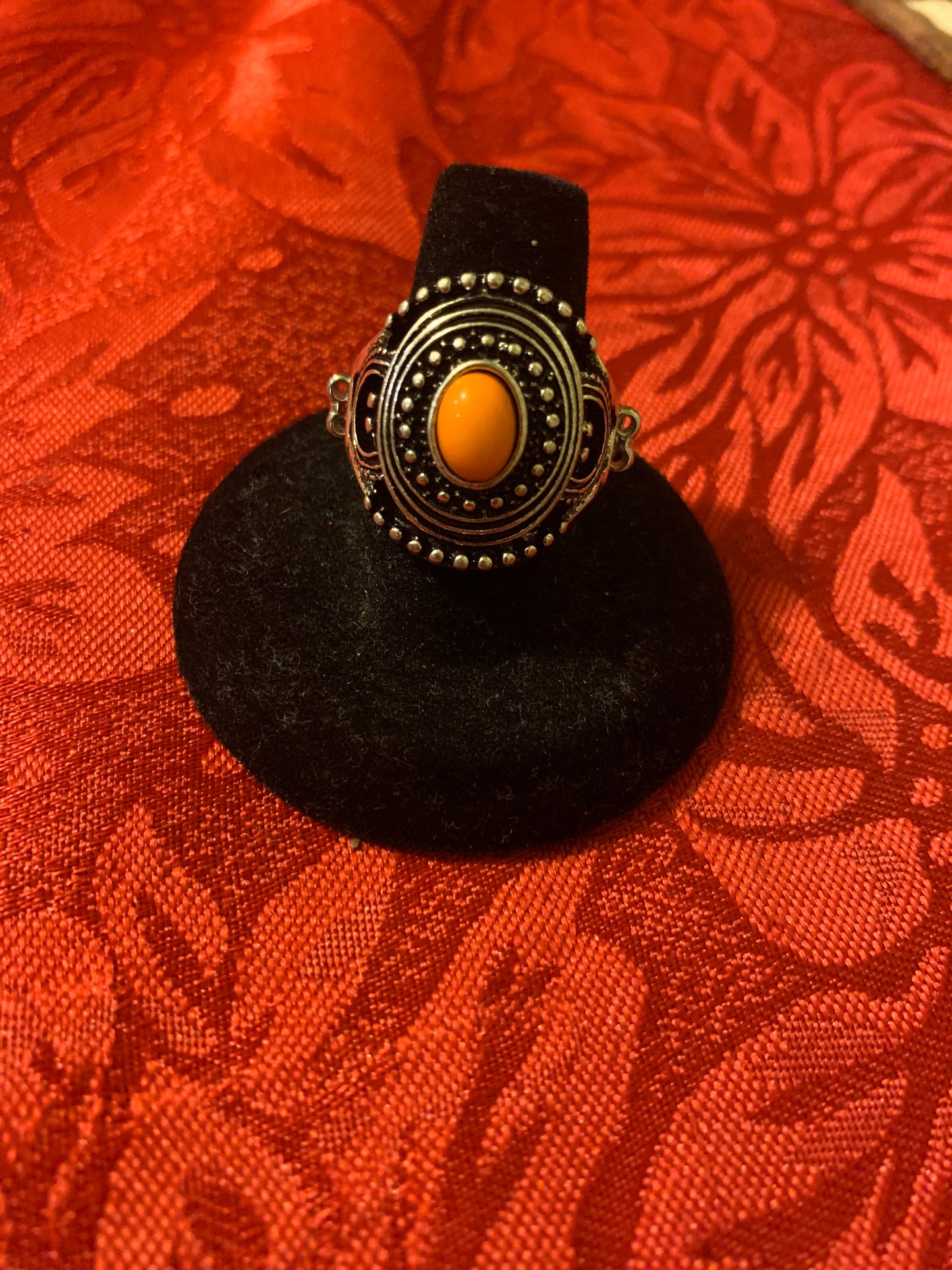 Oasis Moon Orange and Silver Ring