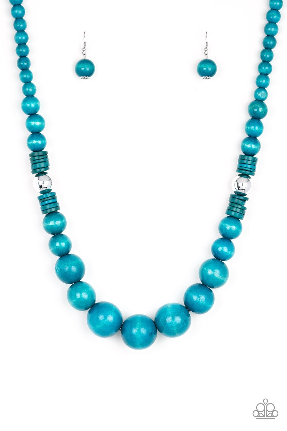 Necklace set color teal Blue