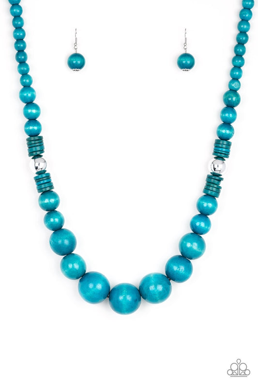 Necklace set color teal Blue