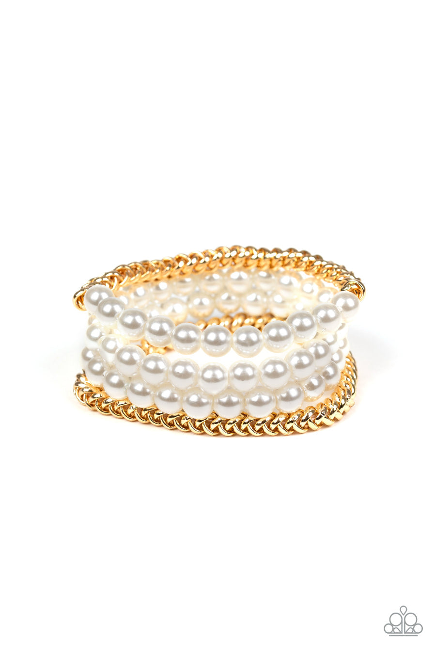 4pc set color GOLD with White pearls includes: necklace, bracelet, earrings and ring