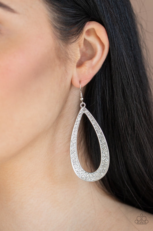 Diamond Distraction - White earrings