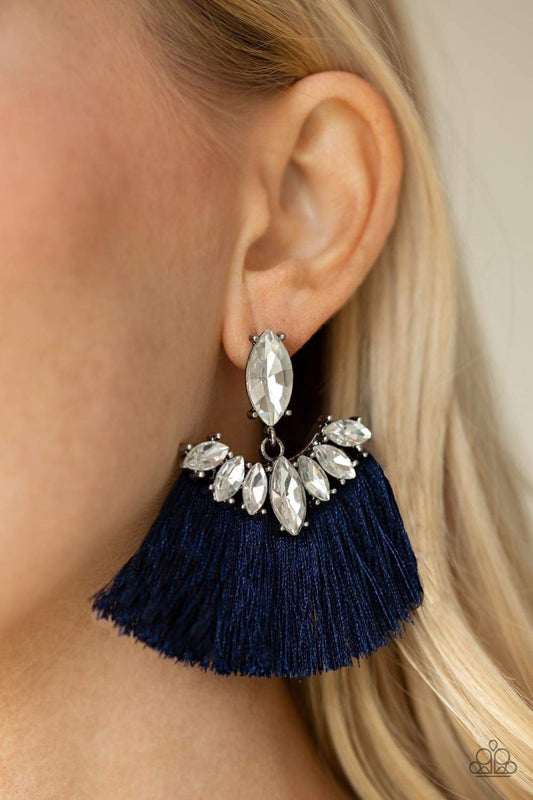 Formal Flair Navy Blue post Earrings