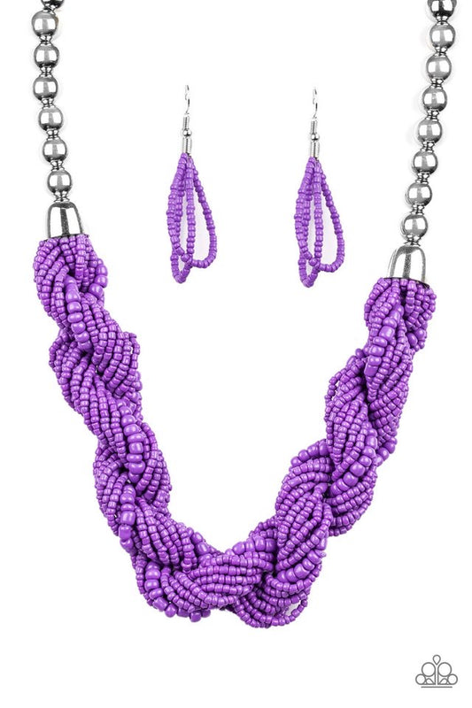 Necklace set color purple