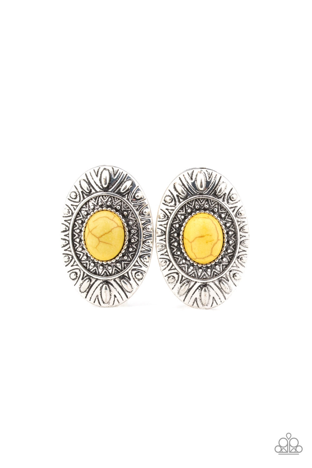 Stone Tiki - Yellow earrings