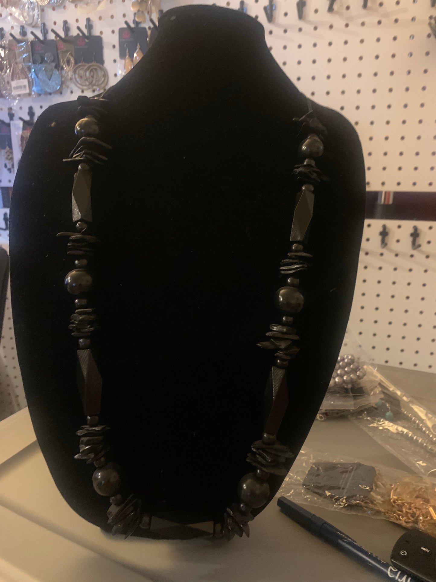 Cozumel Coast Black wooden beads necklace