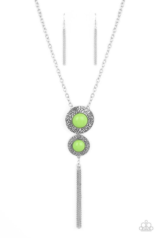 Abstract artistry green necklace