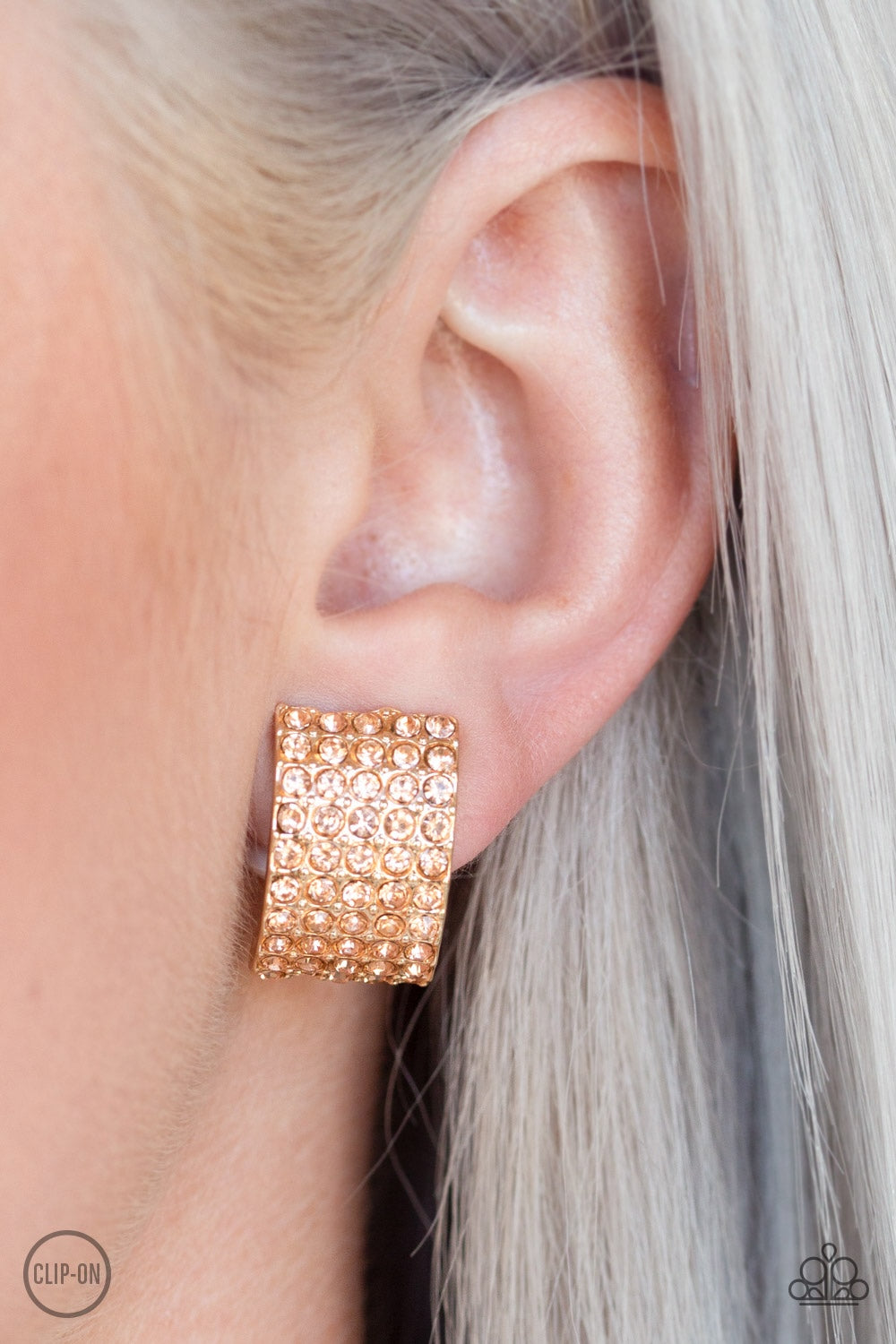 Hollywood Hotshot - Gold clip on earrings