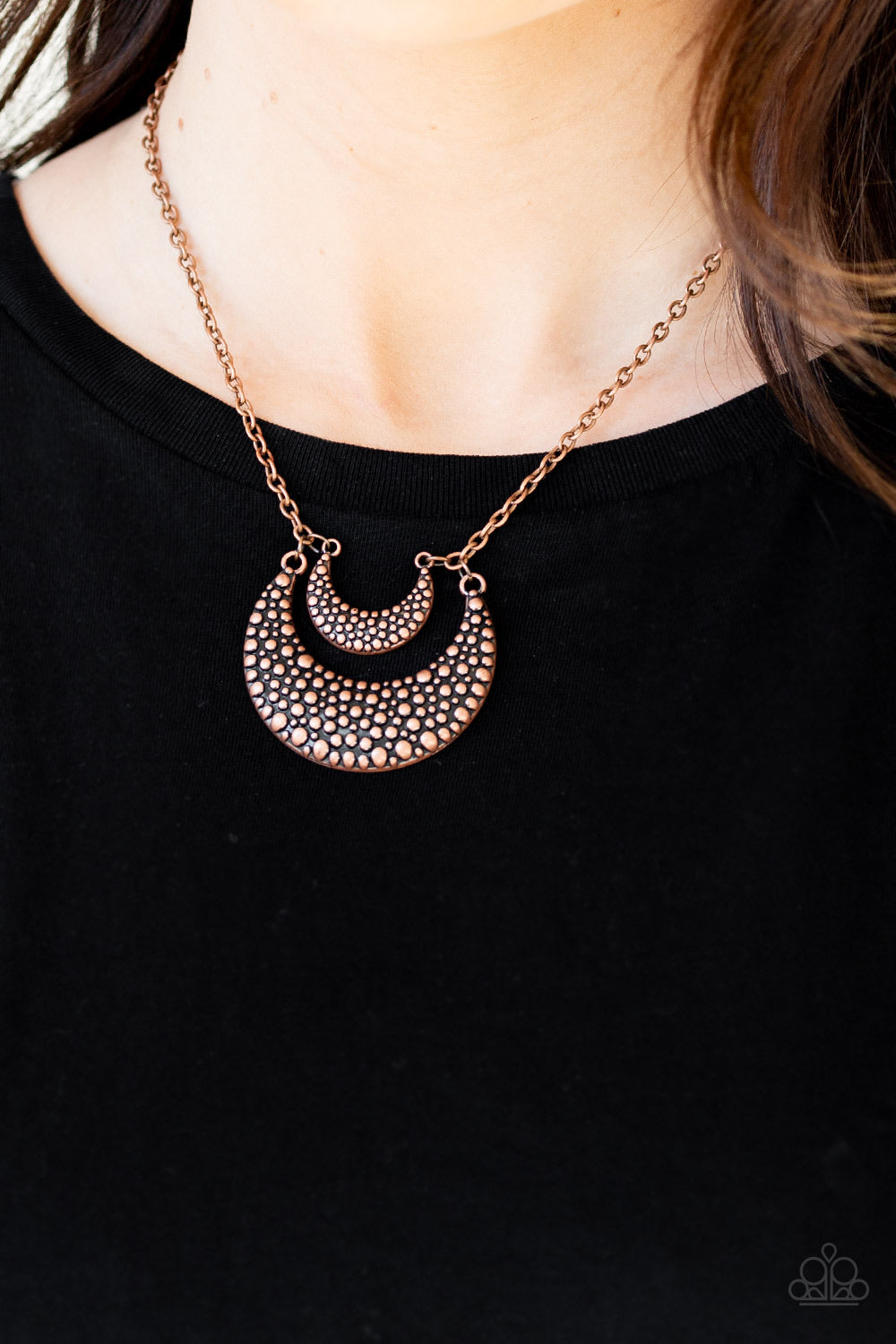 Get well moon copper necklace