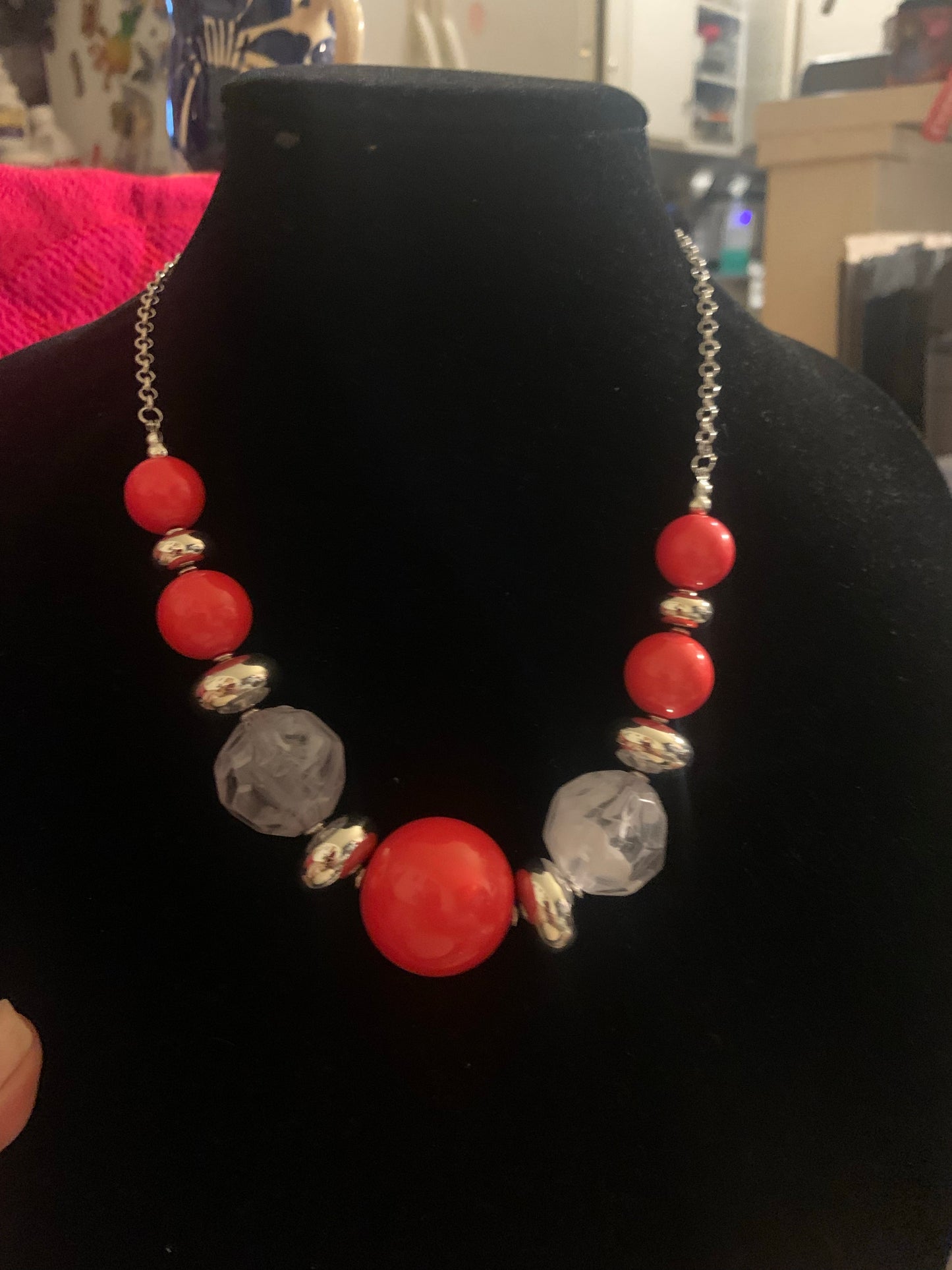 Daytime drama red necklace