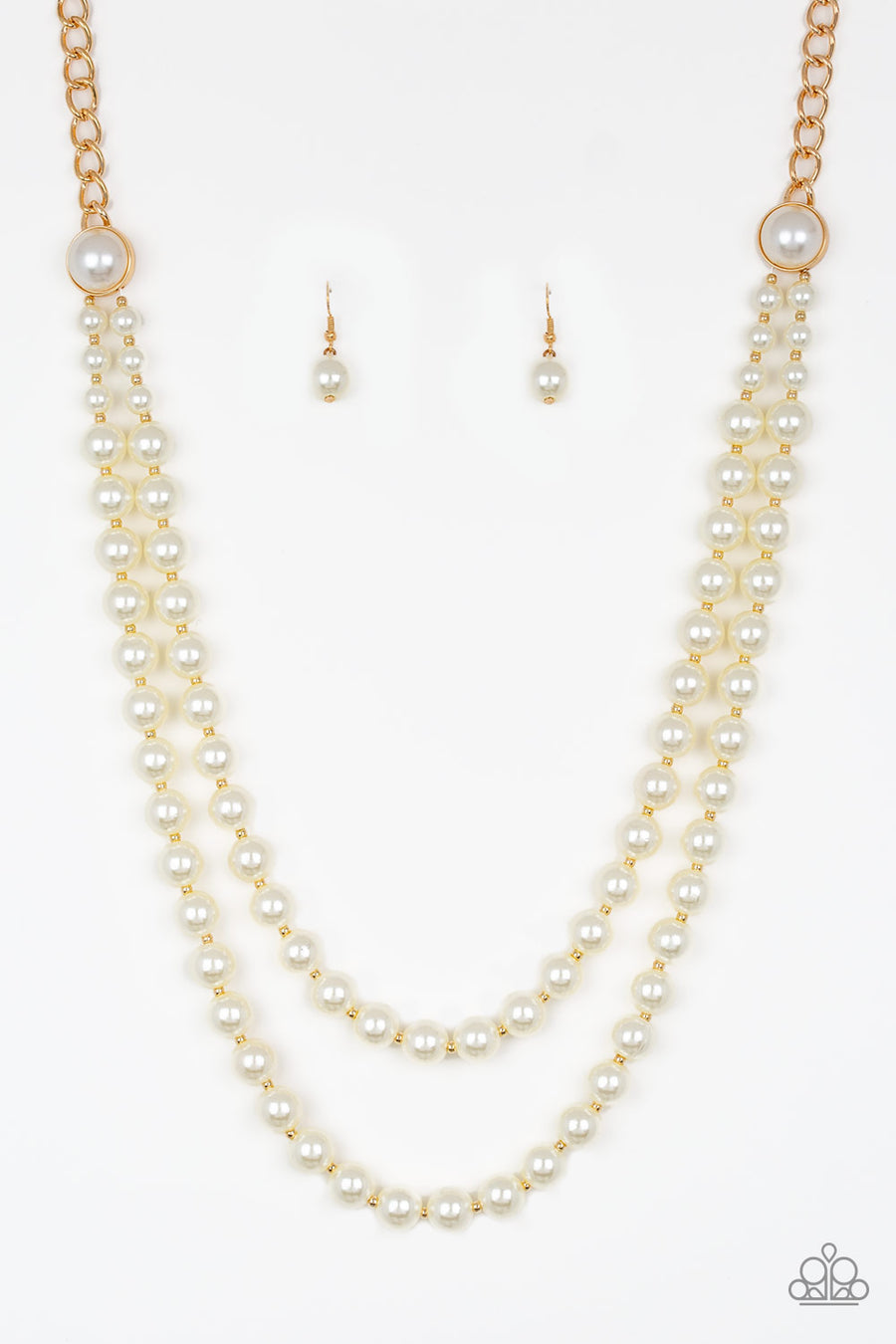 4pc set color GOLD with White pearls includes: necklace, bracelet, earrings and ring