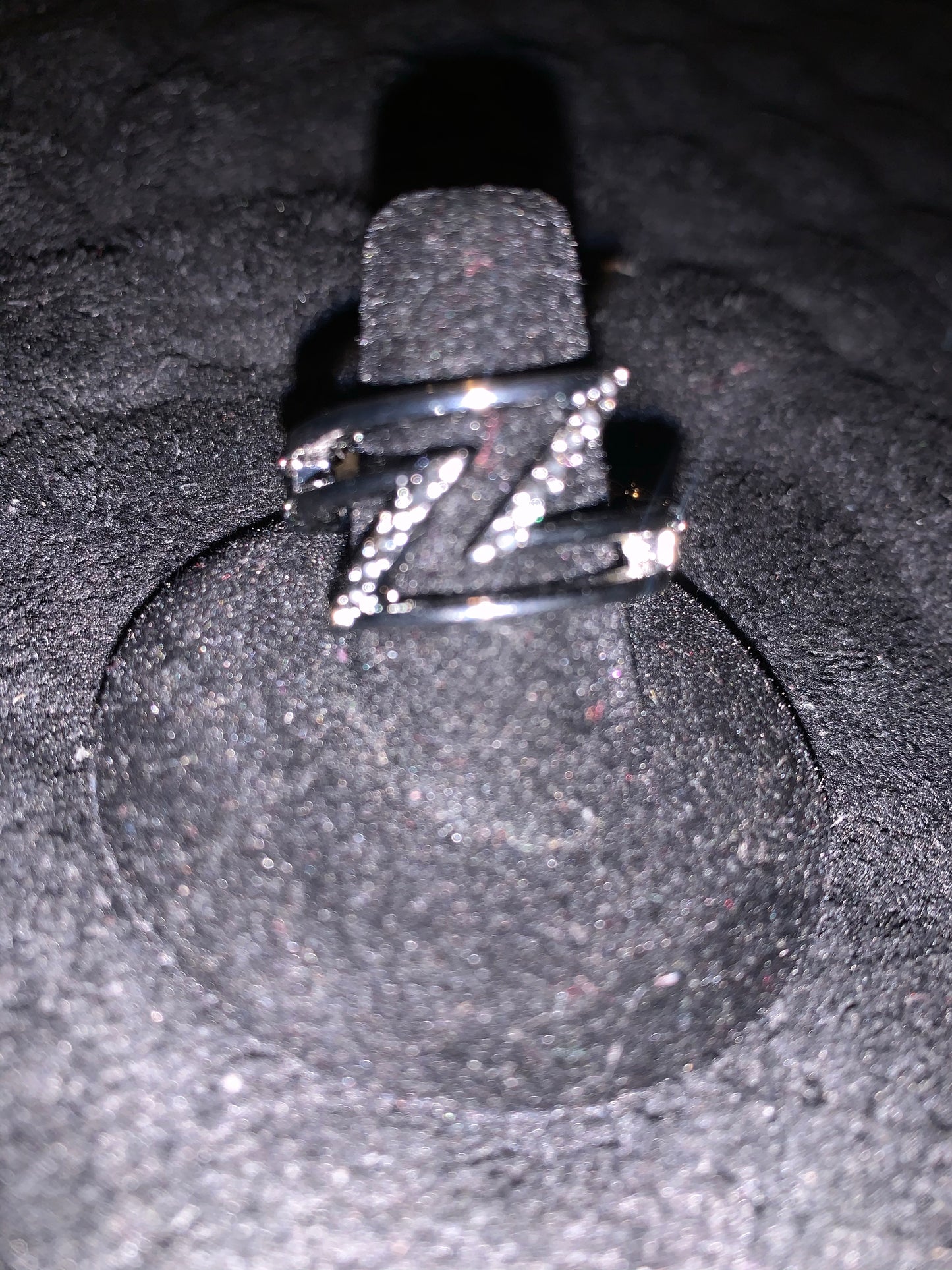 5th Avenue Flash Black Hematite Rhinestone Ring