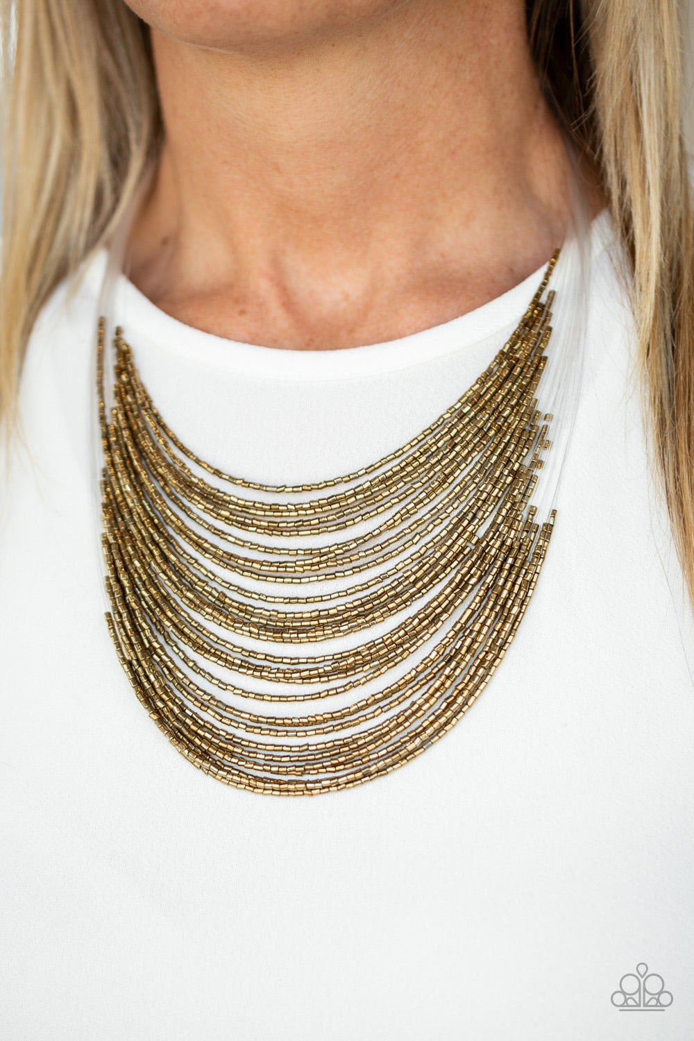 Catwalk queen brass necklace