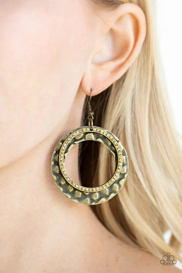 Cinematic Shimmer - Brass Earrings