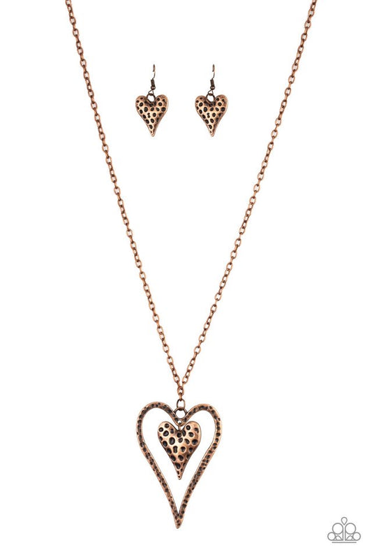 Hardened hearts copper necklace