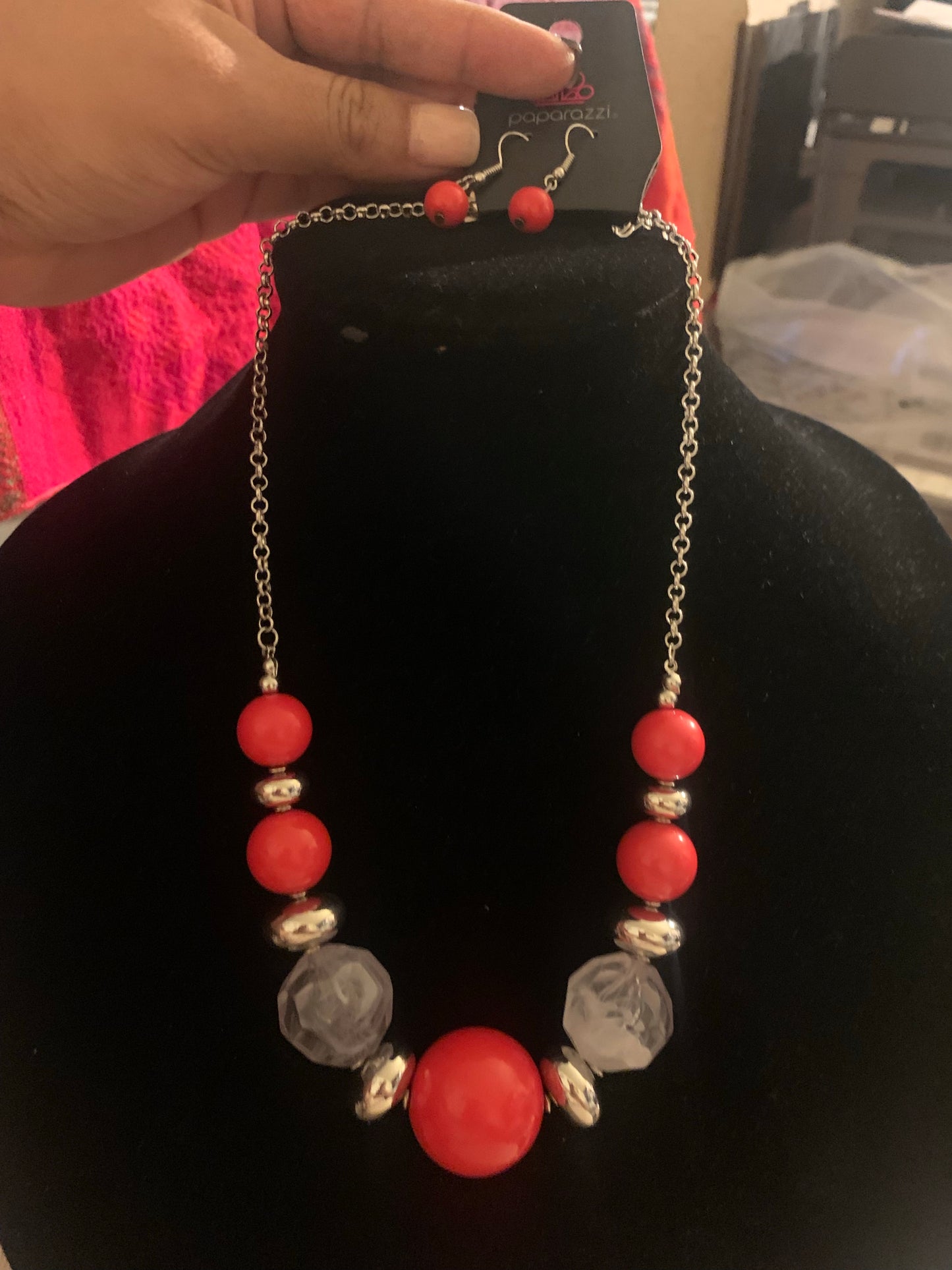 Daytime drama red necklace