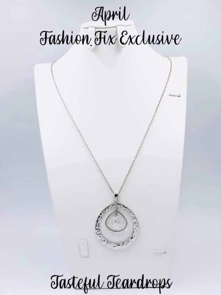 Tasteful Teardrops White Necklace Fashion Fix Exclusive April