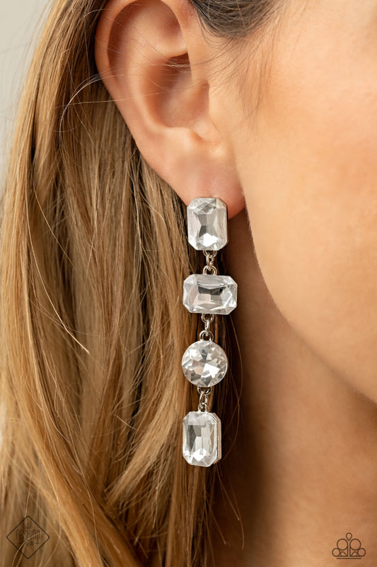 Cosmic Heiress - White post earrings