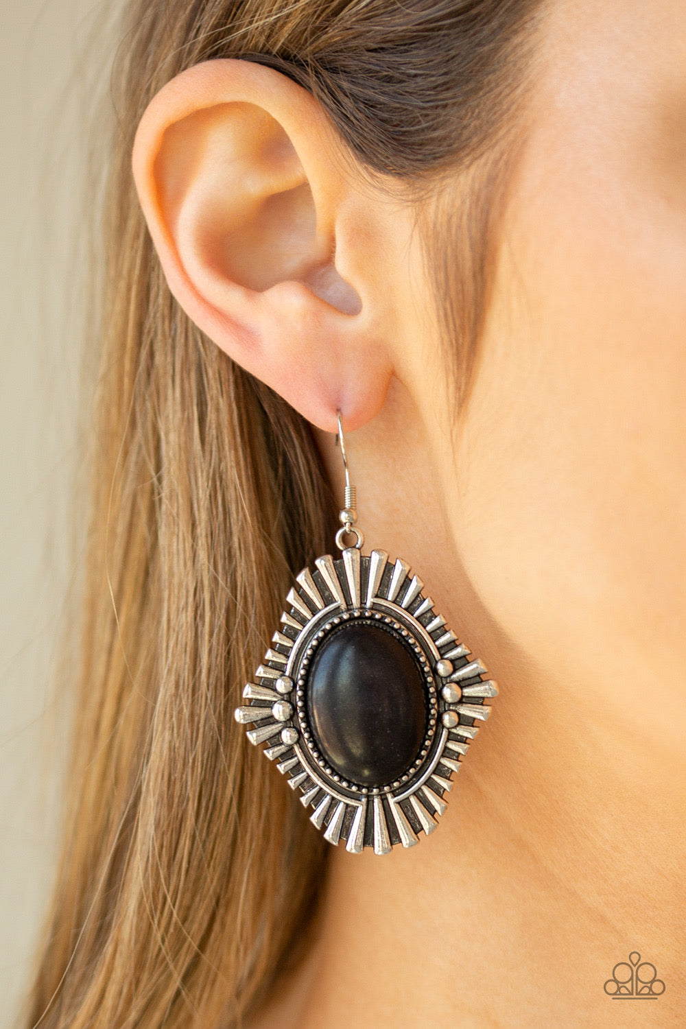 Easy As PIONEER - Black  earrings