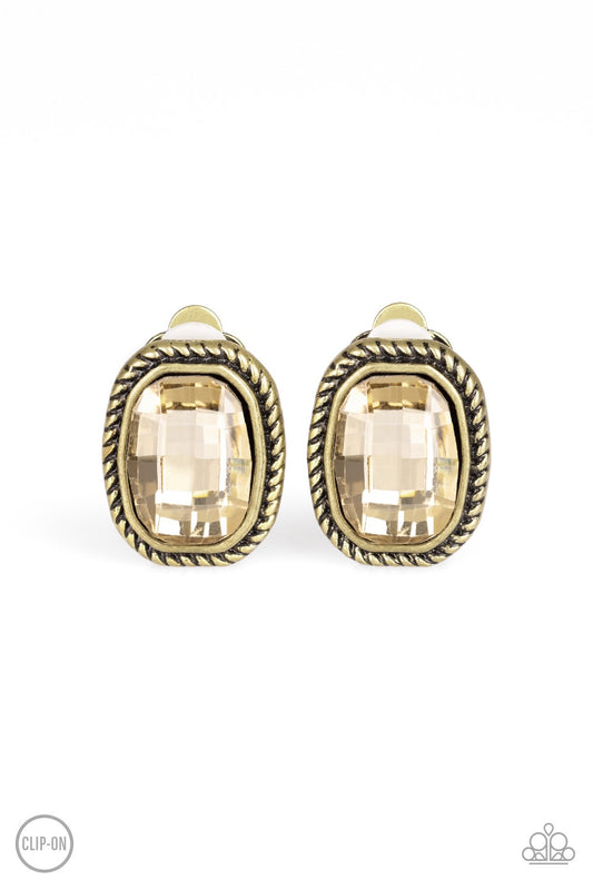 Beam Dream - Brass clip on Earrings