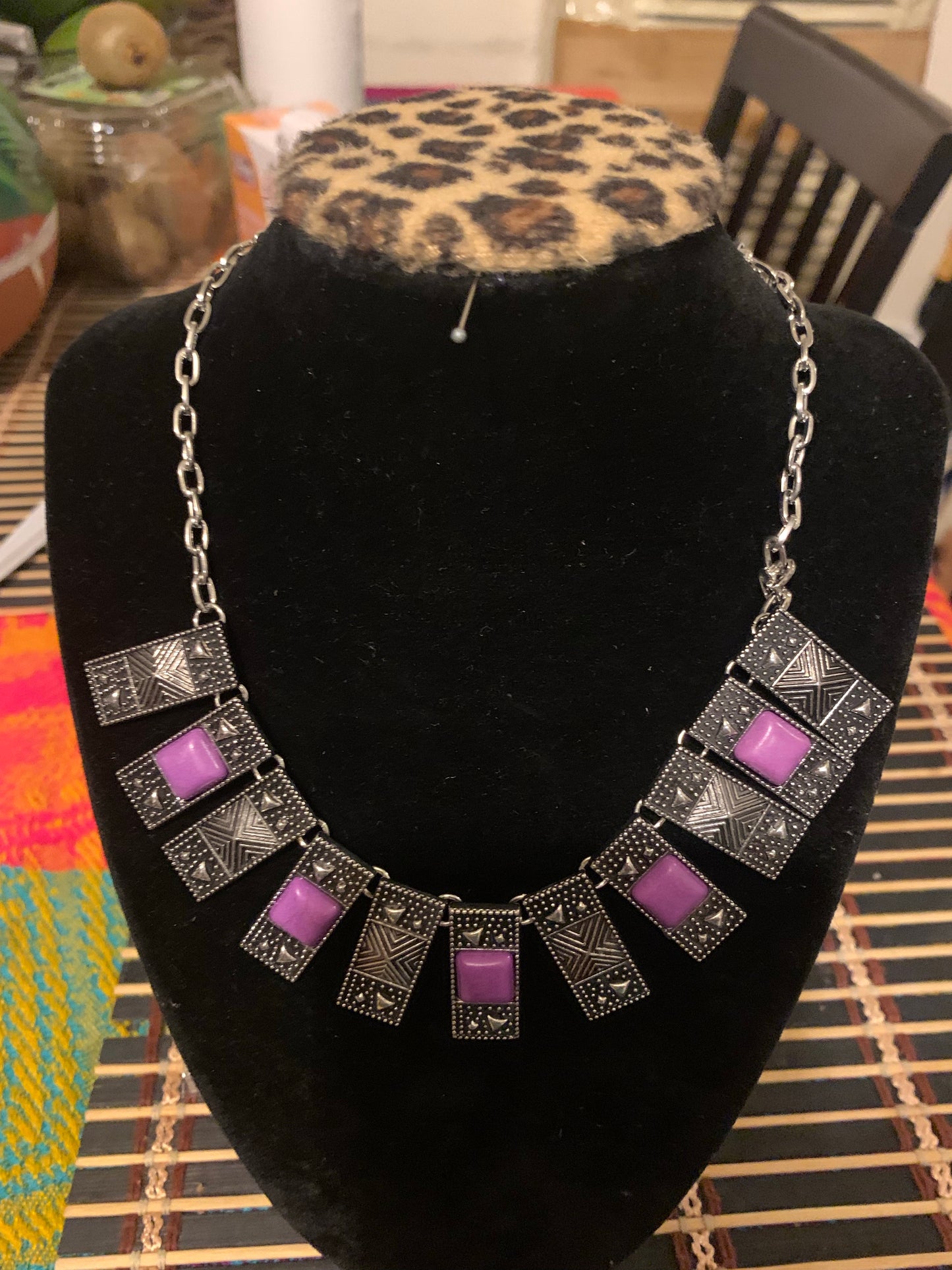 Necklace color purple