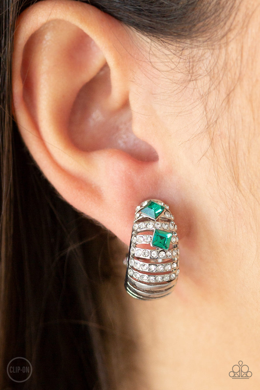 Bank Tank - Green - Clip On Earrings