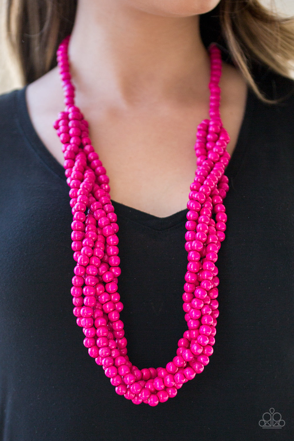 Necklace set color pink