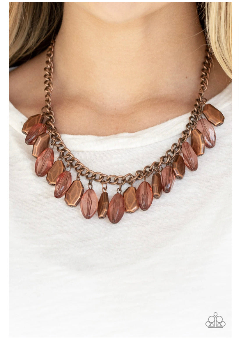 Fringe Fabulous Copper Paparrazzi Necklace